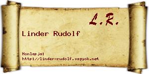Linder Rudolf névjegykártya
